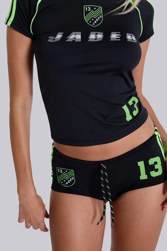 Mini-short de football noir n° 13
