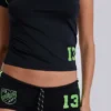 Mini-short de football noir n° 13