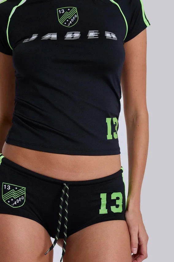 Mini-short de football noir n° 13
