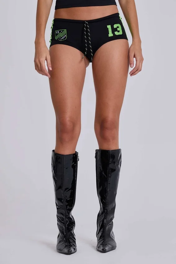 Mini-short de football noir n° 13
