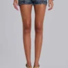 Mini-short en denim Ardor, délavage bleu