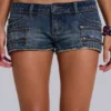 Mini-short en denim Ardor, délavage bleu