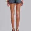 Mini-short en denim Ardor, délavage bleu