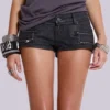 Mini-short en denim enduit Ardor, noir