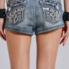 Mini-short en denim orné Rock Revival