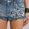 Mini-short en denim orné Rock Revival