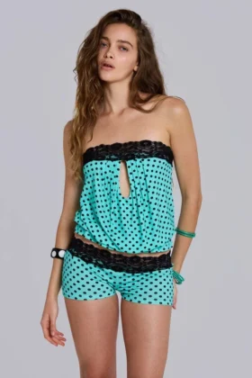 Mini-short en dentelle à pois Ashlee