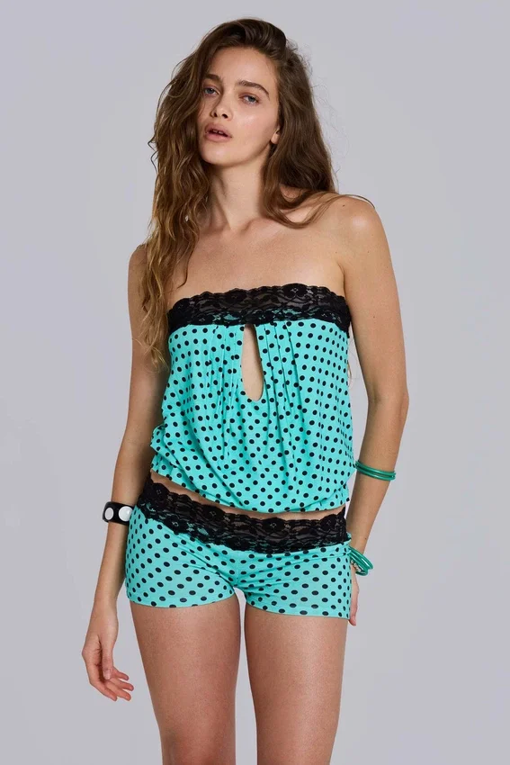 Haut en dentelle à pois Ashlee