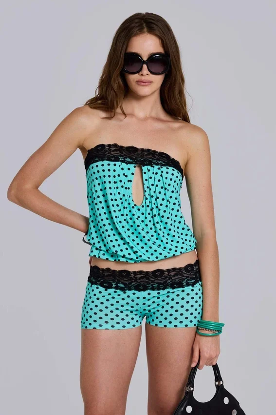 Haut en dentelle à pois Ashlee