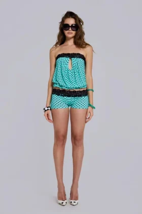Mini-short en dentelle à pois Ashlee