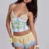 Mini-short en satin et dentelle « Sugar »