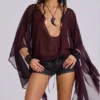 Mini-short en simili cuir Vaca à surpiqûres, noir