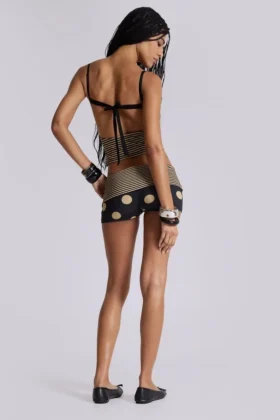 Mini-short Lola à pois avec ceinture rabattable