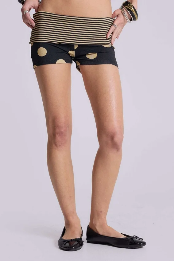 Mini-short Lola à pois avec ceinture rabattable
