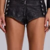 Mini-short Rebel Military en cuir PU