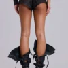 Mini-short Rebel Military en cuir PU