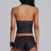 Haut en cuir PU « Rebel Military »