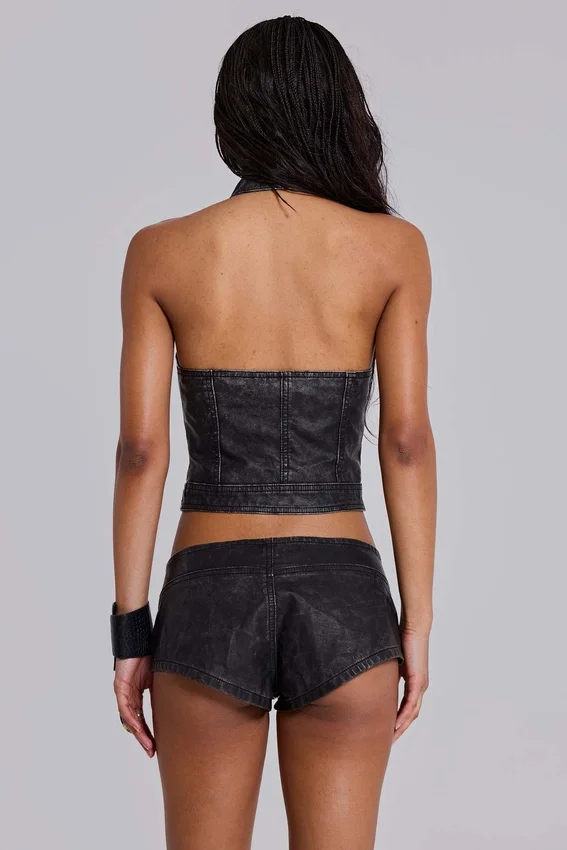 Haut en cuir PU « Rebel Military »