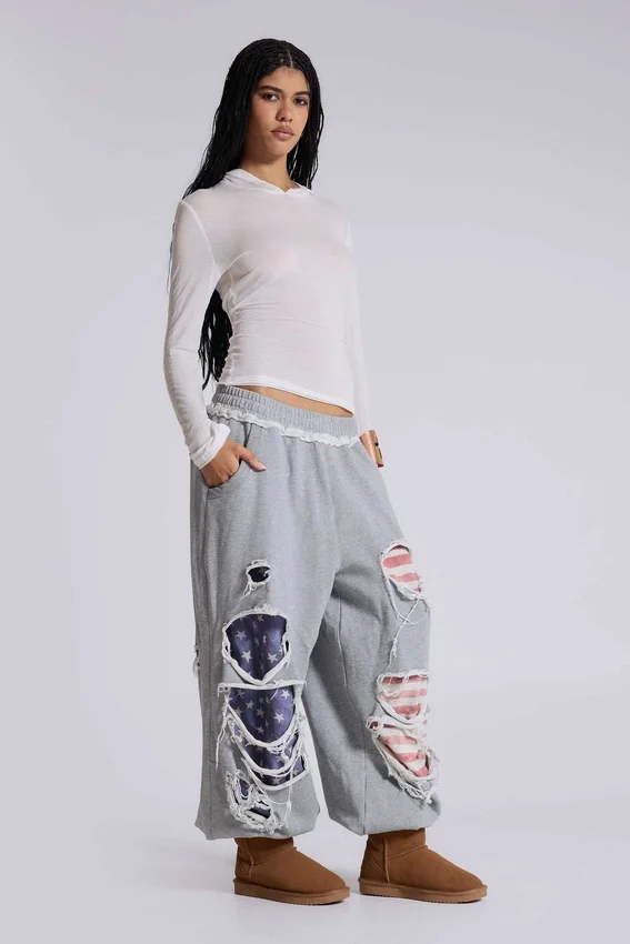 Monster Joggers « Stars and Stripes » à l'effet usé