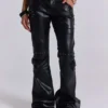 Pantalon bootcut « Black Carbon » clouté