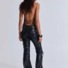 Pantalon bootcut « Black Carbon » clouté