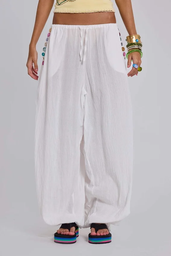 Pantalon bouffant à boutons Livara