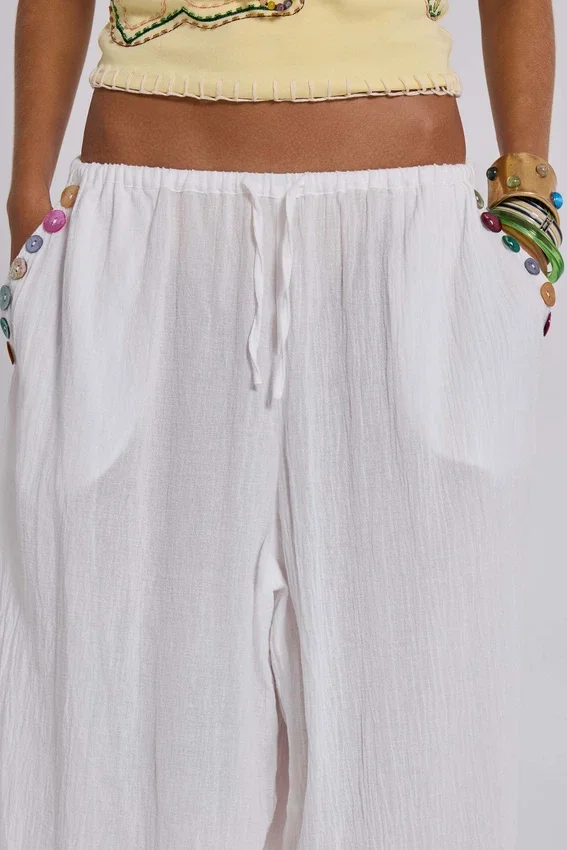 Pantalon bouffant à boutons Livara