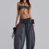 Pantalon bouffant à revers clouté Pelagia