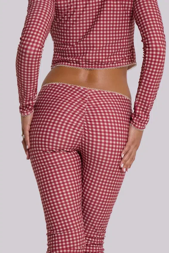 Pantalon capri de bain à carreaux Freda
