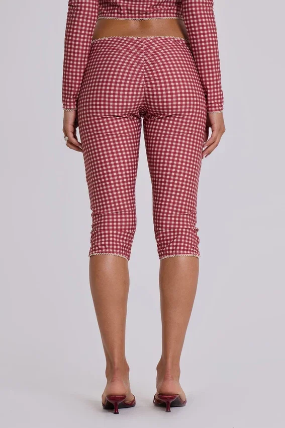 Pantalon capri de bain à carreaux Freda