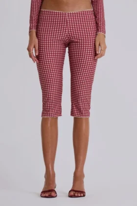 Pantalon capri de bain à carreaux Freda