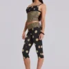 Pantalon capri Lola à revers, à rayures et pois