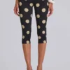 Pantalon capri Lola à revers, à rayures et pois