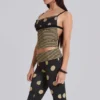 Pantalon capri Lola à revers, à rayures et pois