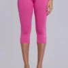 Pantalon capri Quinn en jersey clouté, rose