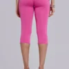 Pantalon capri Quinn en jersey clouté, rose