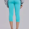 Pantalon capri Quinn en jersey clouté, turquoise