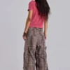Pantalon cargo Cadet à carreaux marron