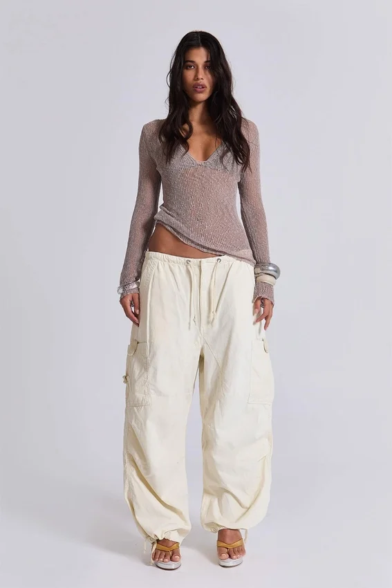 Pantalon cargo Ecru Parachute