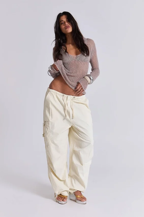 Pantalon cargo Ecru Parachute