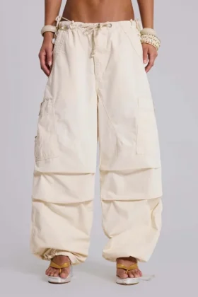 Pantalon cargo Ecru Parachute