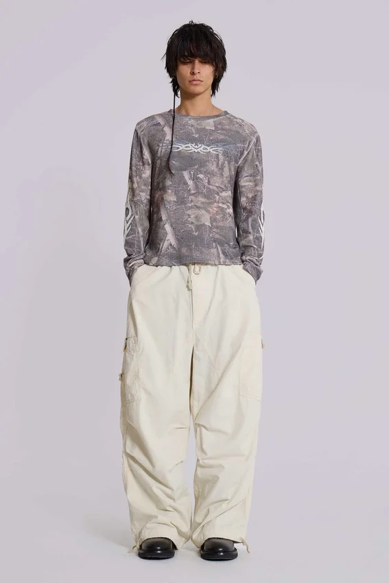 Pantalon cargo Ecru Parachute