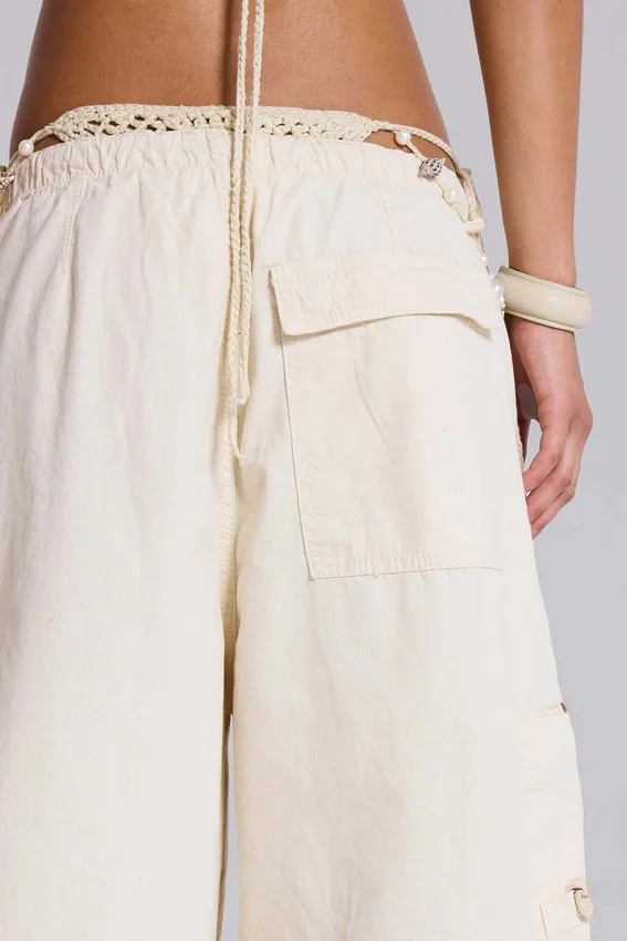Pantalon cargo Ecru Parachute