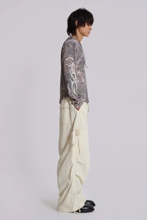 Pantalon cargo Ecru Parachute