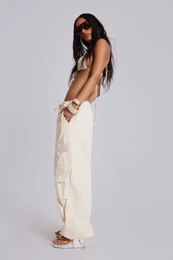 Pantalon cargo Ecru Parachute
