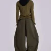 Pantalon cargo en toile de parachute kaki