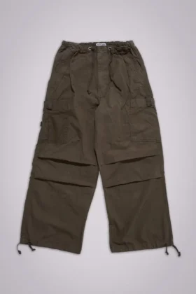 Pantalon cargo en toile de parachute kaki