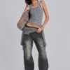 Pantalon cargo à jambes droites Off Duty