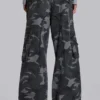 Pantalon cargo noir délavé motif camouflage Trooper