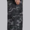 Pantalon cargo noir délavé motif camouflage Trooper